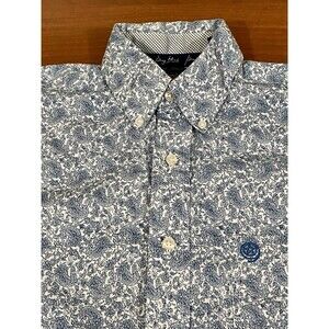 Wrangler George Strait Western Shirt Men’s S Blue Paisley Cowboy Long Sleeve
